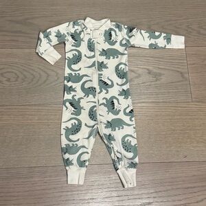 Hanna Andersson Green Dinosaur Kids Footie